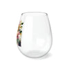 Stemless Wine Glass, 11.75oz with Sakura flowers design