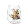 Stemless Wine Glass, 11.75oz with Sakura flowers design